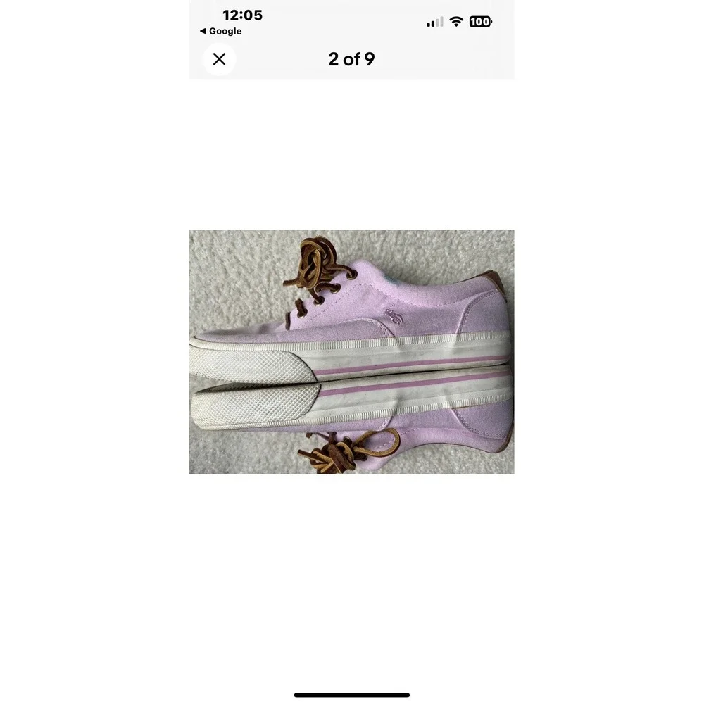 Polo Ralph Lauren‎ Canvas Boat Shoes Pink Size 8.5B